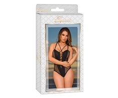 Magic Silk Exposed L/XL Intimate Teddy with Decorative Beads, Juodas