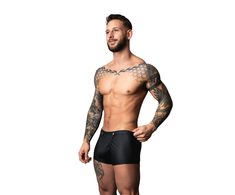 Male Power Snap Off Short L Juodas - Matte Trunk with Snap System