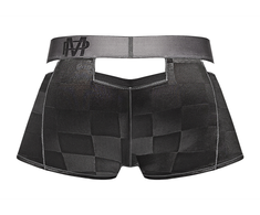 Male Power Check'd Mate Cutout Shorts XL Juodas Stylish Mesh Design