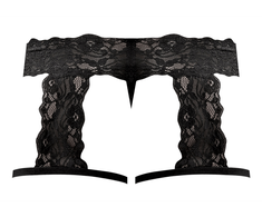Male Power Scandal-Lace Garter Short S/M Juodas - Mesh &amp; Lace Design