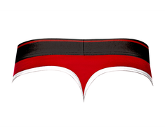 Male Power Panel Thong S/M Juodas/Raudona Retro Sport Design
