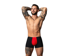 Male Power Hot Mesh Pouch Short XL Juodas/Raudona Breathable Micro Mesh