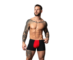 Male Power Hot Mesh Pouch Short XL Juodas/Raudona Breathable Micro Mesh