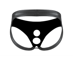 Male Power Prolong Jock L Juodas - Technical Sports Model with Dual Openings