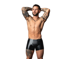 Male Power Liquid Onyx 2.0 Short Pouch M Juodas - Wet Look Comfort Fit