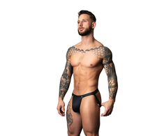 Male Power Oh Snap! Tearaway Jockstrap S/M Matte Juodas Rubberized Finish