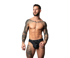 Male Power Oh Snap! Snap Off Jock L/XL Juodas - Technical Detachable Design