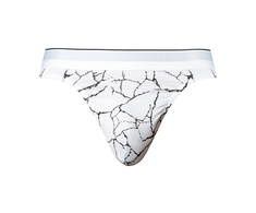 Male Power Soo Cumfy Marble Baltas Men's Modal Thong L/XL