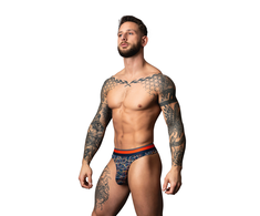 Male Power Soo Cumfy Thong S/M Marble Print Modal Comfort
