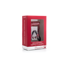 Ouch By Shots Ouch! Adjustable Stainless Steel Nipple Clamps with Chain, Nickel-Free