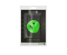Ouch By Shots Ouch! Glow in the Dark Adjustable Ball Strap - Luminous Žalias Silicone