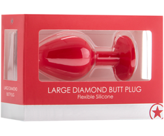 Ouch By Shots Sinner Gear Silicone Anal Plug Large with Decorative Crystal Base