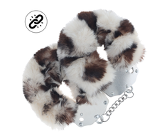 Ouch By Shots Ouch! Snow Leopard Heavy-Duty Soft Faux Fur Restraints, Adjustable