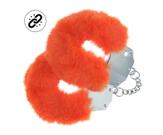 Ouch By Shots Oranžinis Ouch! Heavy-Duty Fluffy Handcuffs Oranžinis - Secure Lock, Soft Lining