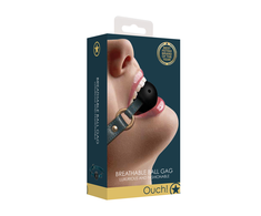 Ouch By Shots Ouch Halo Gold-Accented Breathable Intimate Ball Gag, Adjustable Strap