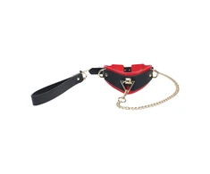 Ouch By Shots Milan Collection - Collar with Leash - Juodas/Raudona