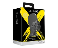 Ouch By Shots Muzzle with Removable Ball Gag - Juodas