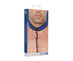 Ouch By Shots OUCH! Adjustable Neoprene Collar with Detachable Leash Juodas