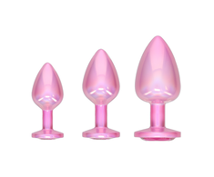 Ouch By Shots Rožinė Paris Collection - Metal Anal Plug Set - Rožinė