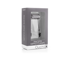 Ouch By Shots Ouch! Pinch Nipple Clamps with Adjustable Chain, Stainless Steel