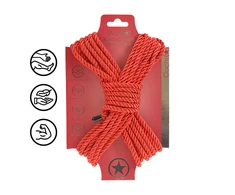 Ouch By Shots Polyester Bondage Rope - 32.8 ft / 10 m - Raudona