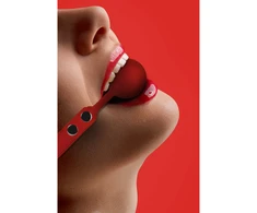 Ouch By Shots Ouch! Silicone Ball Gag Adjustable Leather Strap Juodas Universal Fit