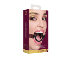 Ouch By Shots Ouch Halo Silicone Open Ring Gag - Elegant Juodas &amp; Gold Design