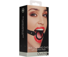 Ouch By Shots Shots Ouch! Silicone O-Ring System with Adjustable Leather Strap 57cm