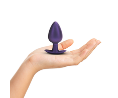 Ouch By Shots Lygus silikoninis analinis kamštelis - didelis - 3,5" / 8,9 cm - metalinė violetinė