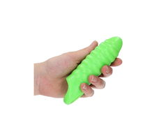 Ouch By Shots Ouch! Swirl Thick Stretchy Intimate Sheath Glow in the Dark, Žalias