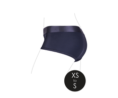 Ouch By Shots Sincerely Vibrating Strap-On Brief XS/S Juodas - Rechargeable System