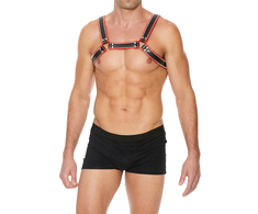 Ouch By Shots Z Series Chest Bulldog Harness L/XL - Genuine Leather, Adjustable Buckles