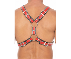 Ouch By Shots Z Series Scottish Adjustable Leather Harness L/XL with Steel Details