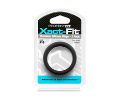 PerfectFitBrand Perfect Fit Xact-Fit #16 Precision 2-Ring Set, Soft Silicone, Juodas