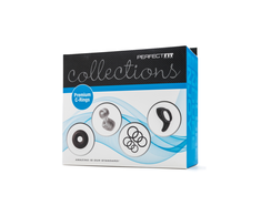 PerfectFitBrand Perfect Fit Premium C-Rings Set - Silicone Variety, 6 Sizes, Juodas