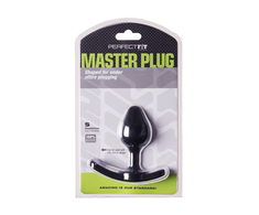 PerfectFitBrand Perfect Fit Master Plug Small Juodas - Strap-On Compatible Plug, 8.9 cm