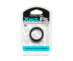 PerfectFitBrand Perfect Fit Xact-Fit #11 Adjustable Silicone Ring 2 vnt. Juodas