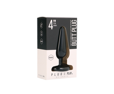 Shots Basic Series Anal Plug 10 cm with Suction Base, Juodas