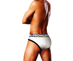 Prowler Oversized Paw Brief S Baltas - Signature Waistband, Pride Edition
