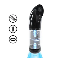 Pumped By Shots StrokeMate - Suction Rotation and Thrusting Masturbator Pump - Juodas