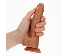Realrock By Shots RealRock Curved Silicone Model with Suction Cup 18 cm rusvai gelsvas