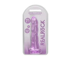 Realrock By Shots Realrock Dildo violetinė spiralne su mocną przyssawką 18 cm