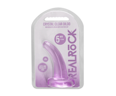 Realrock By Shots Realrock Dildo lenkta violetinė su stipriu siurbtuku 12 cm