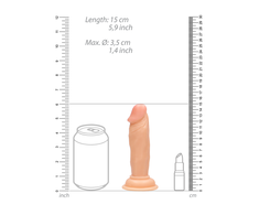 Realrock By Shots RealRock Intimate Model 15 cm - Anatomical Rubber Form with Suction Base, rusvai gelsvas