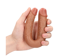 Realrock By Shots RealRock U-Shaped Double Model 12.7 cm Tan - Dual-Ended System