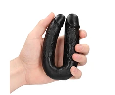 Realrock By Shots RealRock U-Shaped Intimate Duo Model 12.7 cm Juodas Flexible Design
