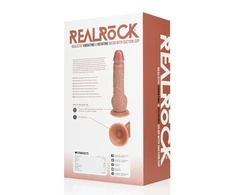 Realrock By Shots Vibrating and Rotating Straight Cock with Balls - 8" / 20,5 cm - Tan