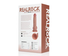 Realrock By Shots Vibruojantis įprastas tiesus gaidys su kamuoliukais – 7 colių / 18 cm – rudas