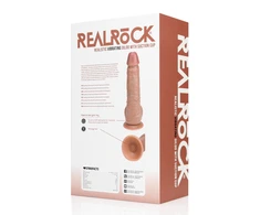 Realrock By Shots Vibrating Regular Straight Cock with Balls - 23 cm - Tan