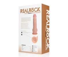 Realrock By Shots Vibrating Regular Straight Cock with Balls - 23 cm - Flesh